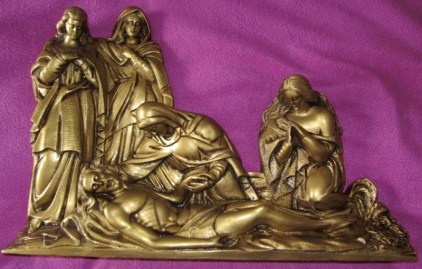 DESCENDIMIENTO JESUS MARMOLINA PINTADA TONO BRONCE